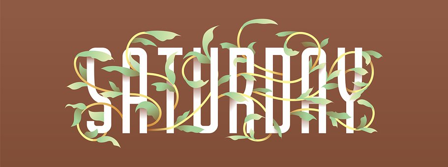 Lørdag, Typografi, Dekorative, Blomster