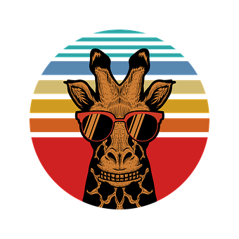Free Giraffe Sunset Sunset illustration and picture