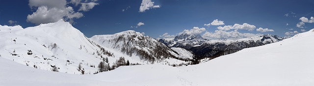 Winter, Schnee, Berge, Panorama, Bäume