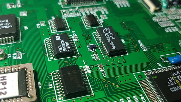 Elektronik, Kredsløbsplade, Ic, Grøn