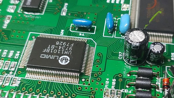 Elektronik, Kredsløbsplade, Ic, Grøn