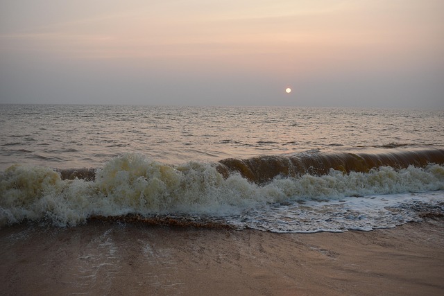 Strand, Water, Zand, Kust, Zonsondergang