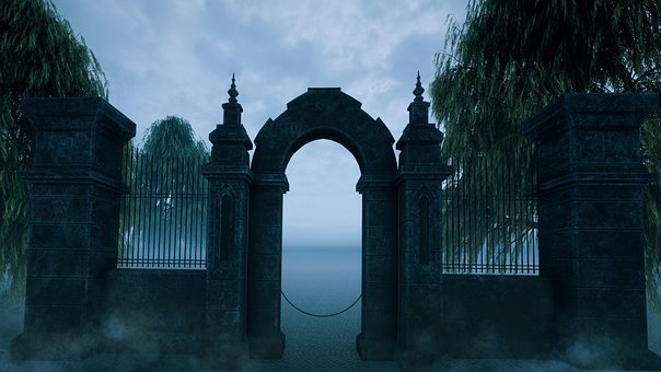 Neblina, Los Árboles, Puerta, Oscuro