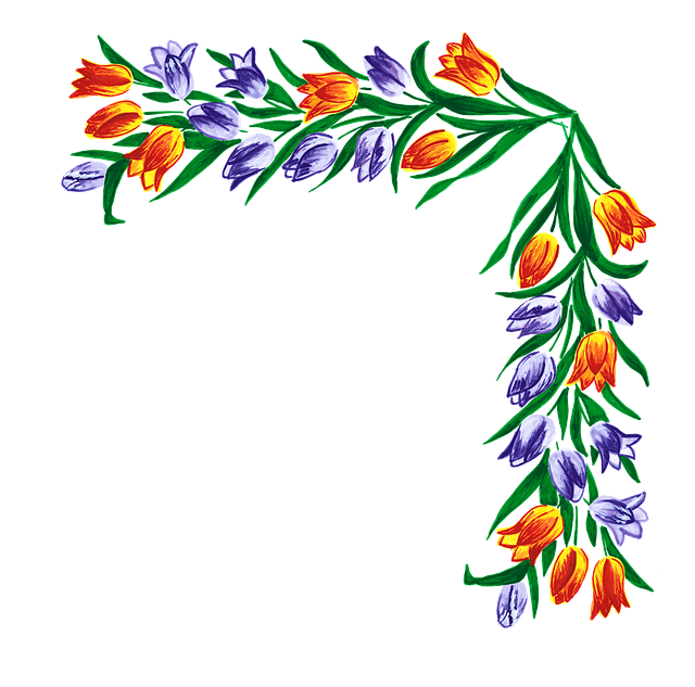 Free tulips flowers border vector