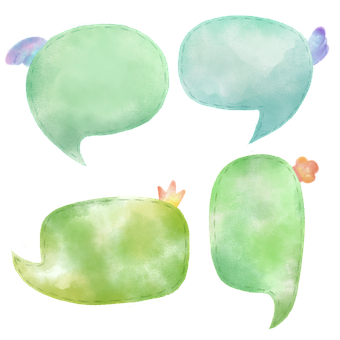 Free Speech Balloon Watercolor illustration and picture