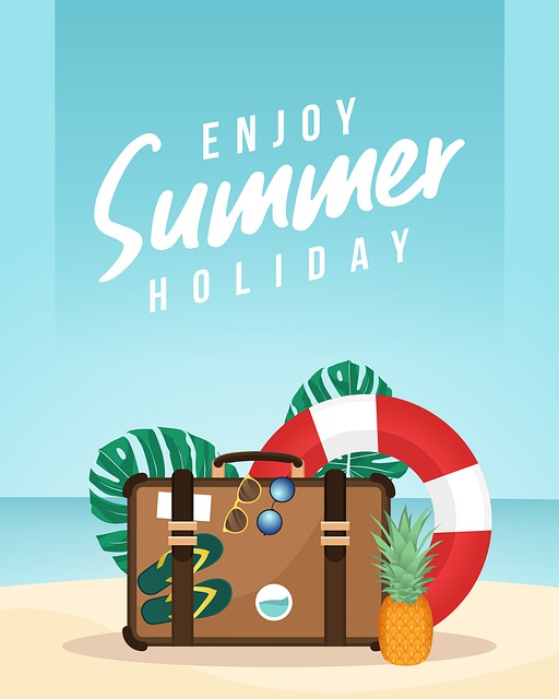 Plakat, Sommer, Strand, Design, Tropisk
