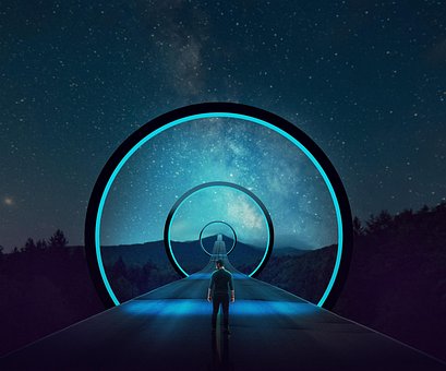 Om, Drum, Spaţiu, Portal, Cer Înstelat