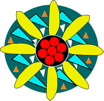 Free Mosaic Flowers vector and picture
