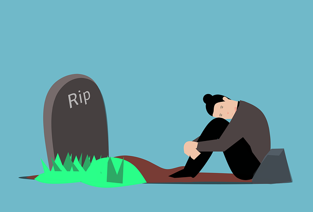 Free grave grief man illustration
