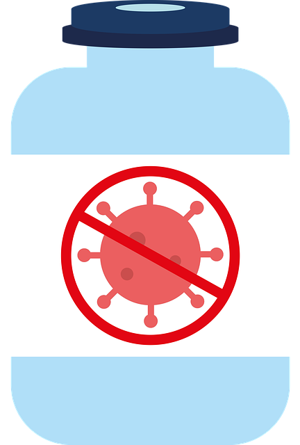 Free vaccination box vaccine bottle illustration