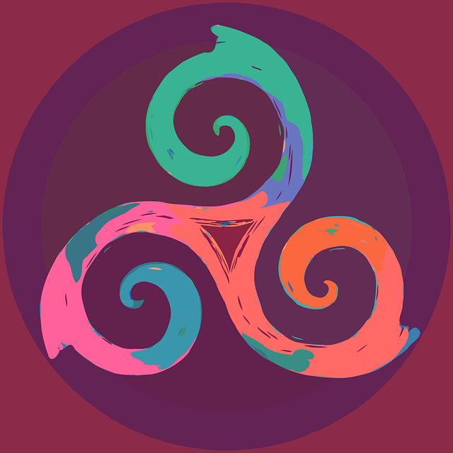 Free multicolored triskel celtic illustration