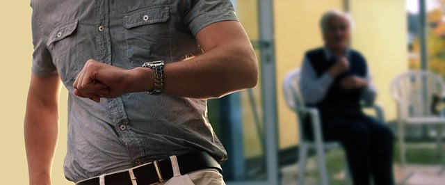 Free wrist watch time check man illustration