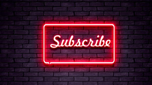 Abonnieren, Neon, Licht, Rot, Werbung