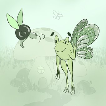 Frosch, Schnecke, Fee, Hütte, Regen