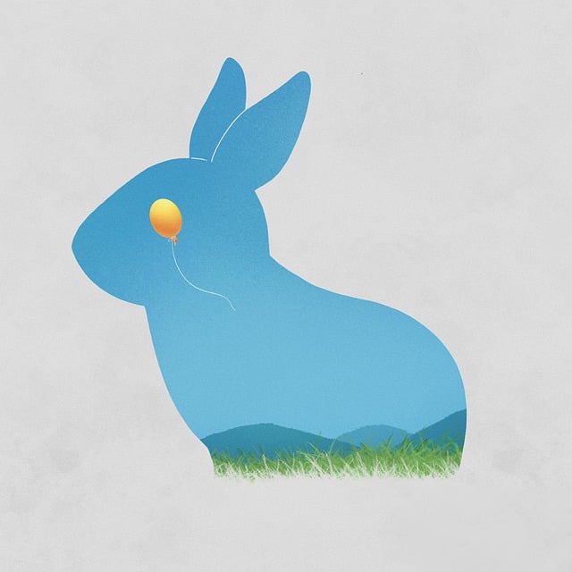 Free rabbit balloon silhouette illustration