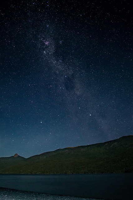 Céu, Estrelas, Montanha, Lago, Espaço