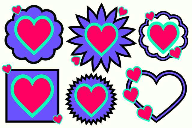 Free hearts decorative isolated vector