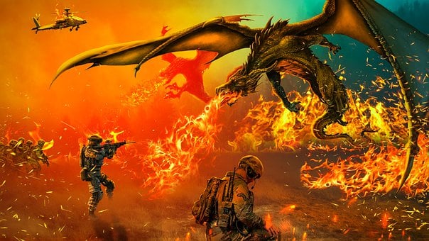 Dragón De Batalla De Guerra Épica