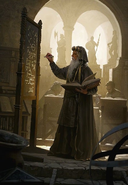Free teacher board ancient illustration