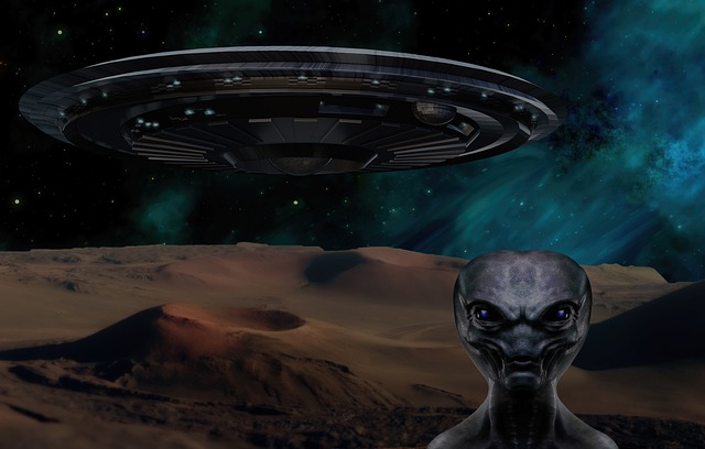 Free ufo alien science fiction illustration
