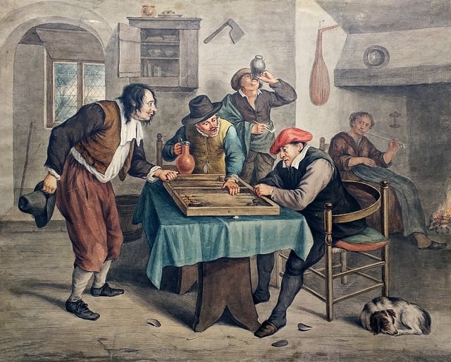 Free tavern men painting illustration
