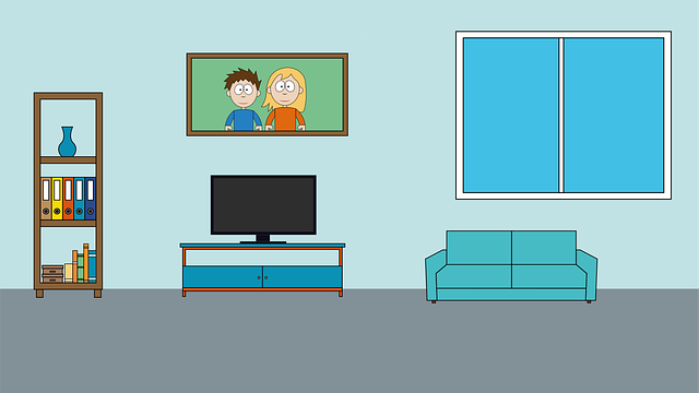 Free house tv couch illustration