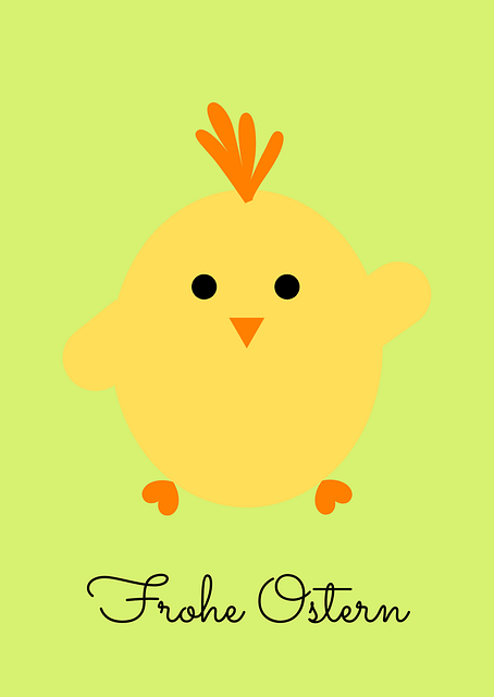 Free easter easter chick easter greeting illustration