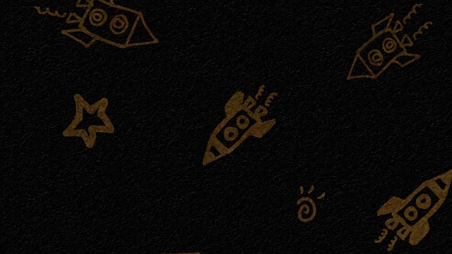 Free rocket doodle background illustration