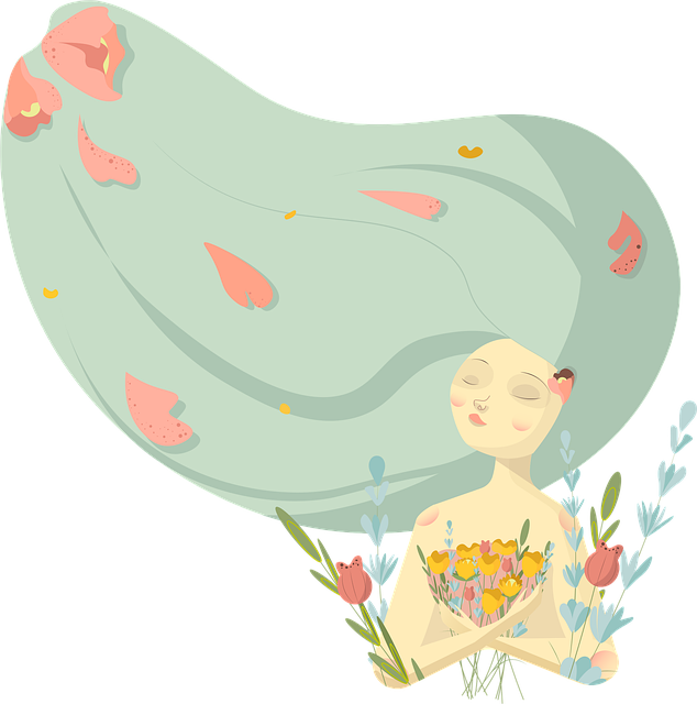 Free Girl Flowers vector and picture
