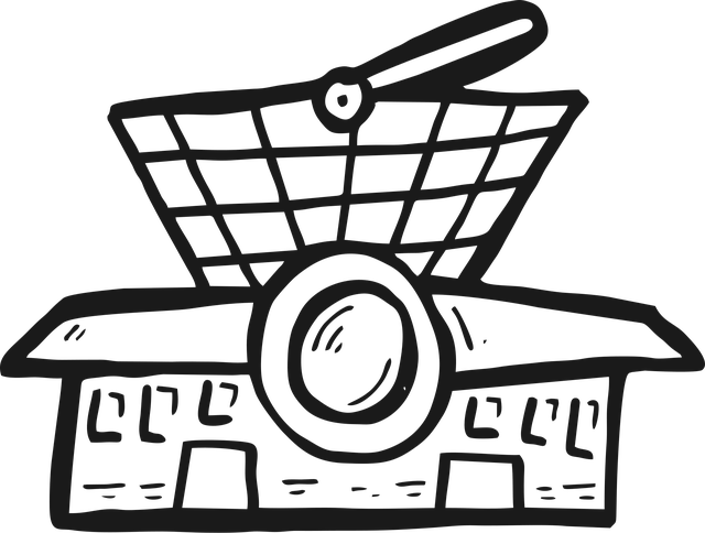 Free supermarket building icon vector
