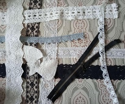 Tela De La Vendimia, Vintage De Encaje