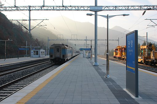 Korea, Eisenbahn, Zug, Bahnhof, Danyang