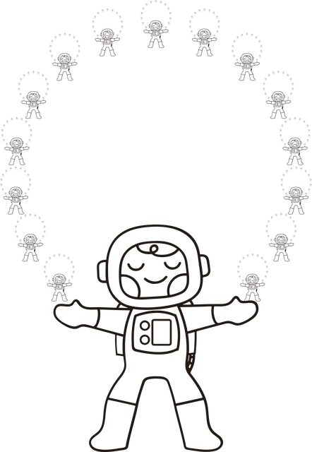 Free child astronaut juggling vector