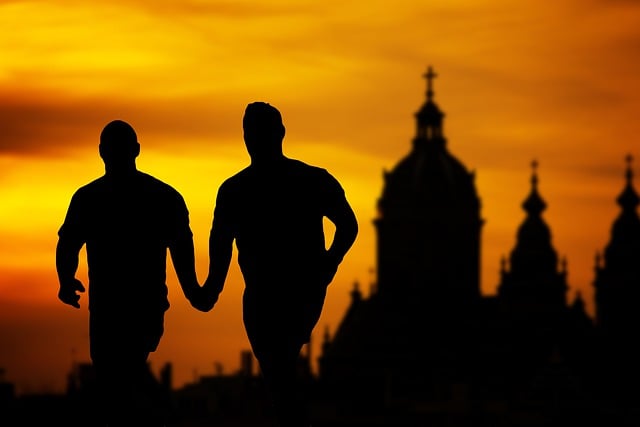 Free homosexuality couple silhouette illustration