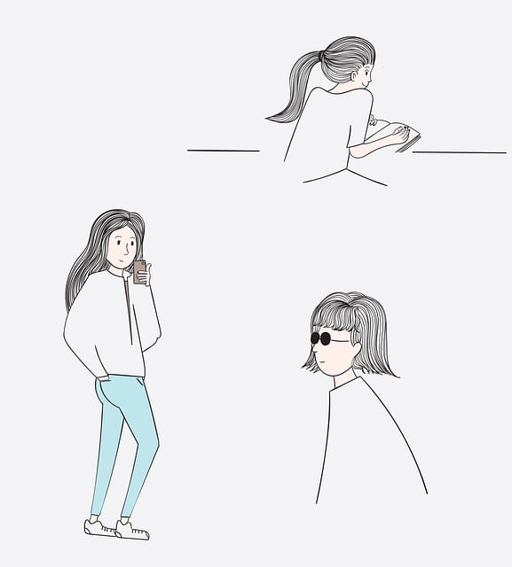 Free woman lifestyle home illustration