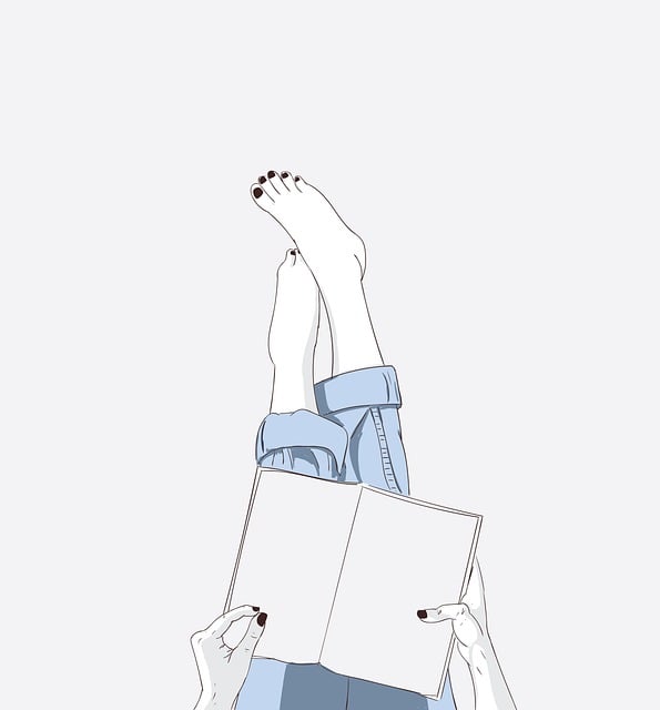 Free woman book legs illustration