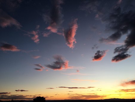 Himmel, Wölken, Solnedgang, Skumring