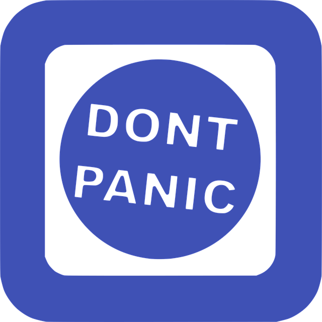 Free don't panic sign icon illustration