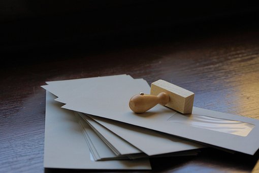 Buste, Lettere, Timbro Di Legno