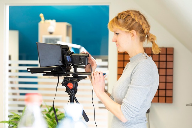 Teleprompter, Kamera, Reporter, Kvinde