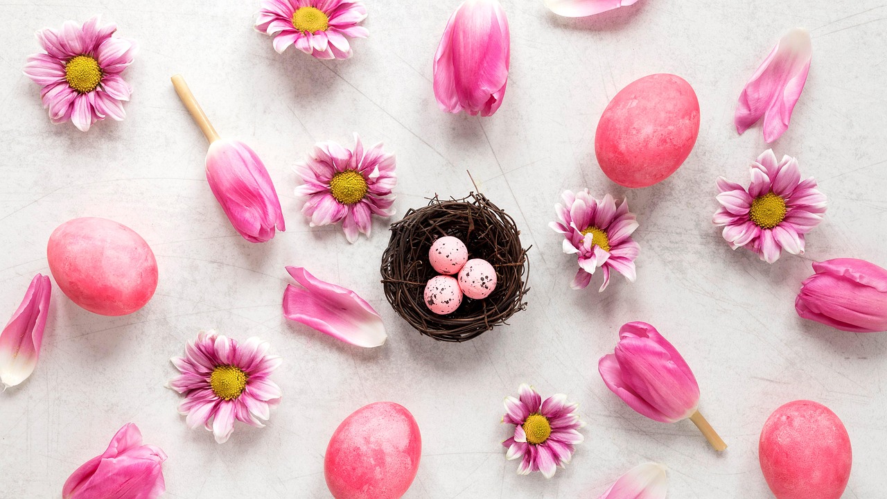 Easter Eggs Flowers Flat Lay - Free photo on Pixabay - Pixabay