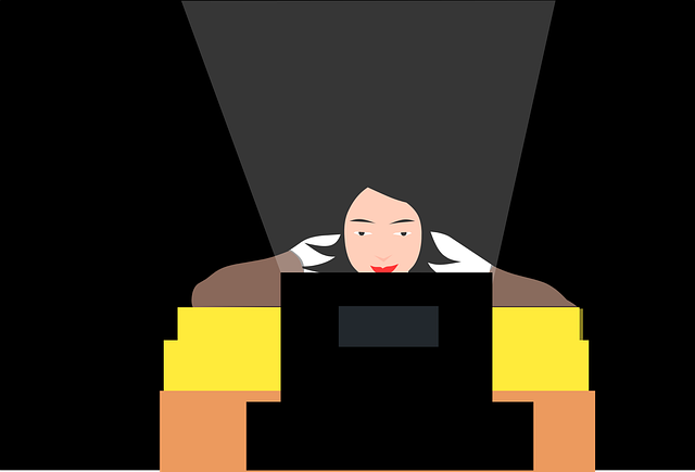 Free woman laptop bed illustration