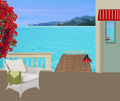 Free Balcony Sea illustration and picture
