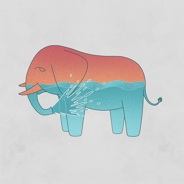 Free elephant spray water illustration