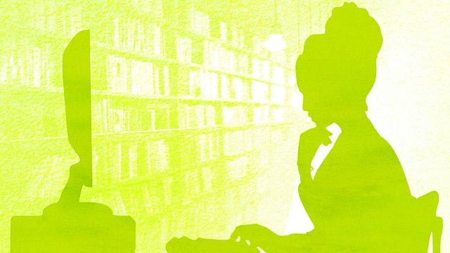 Free woman computer library illustration