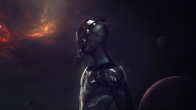 Free robot galaxy fantasy illustration