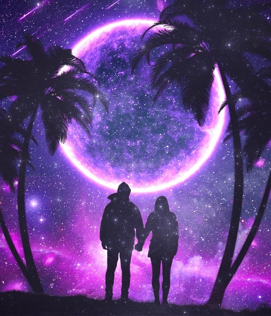 Free couple planet stars illustration
