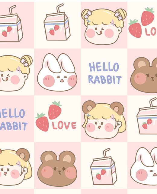 Free girl cartoon background illustration