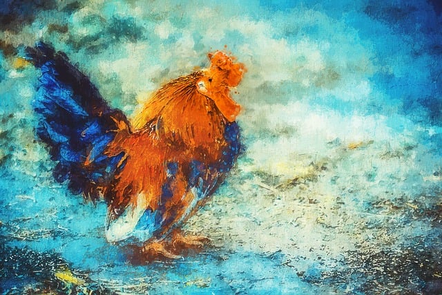 Free chicken rooster painting illustration