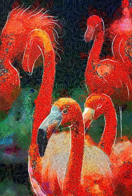Free Flamingos Birds illustration and picture